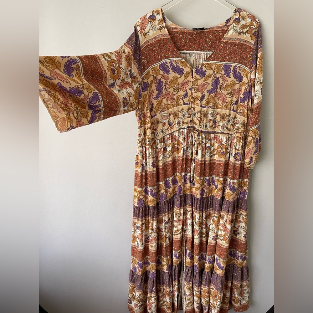 City Chic Floral Boho Tiered Maxi Dress 1X - Picture 12 of 12